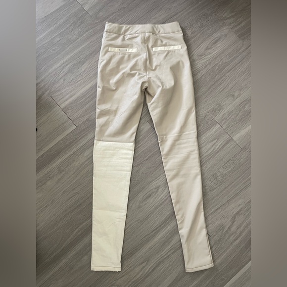 Maniere de voir cream vegan leather and denim high waisted leggings - Picture 6 of 6